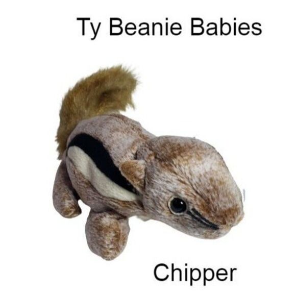 Ty Beanie Babies 1999 CHIPPER the Chipmunk Plush Retired Vintage Stuffed Animal - Picture 1 of 8